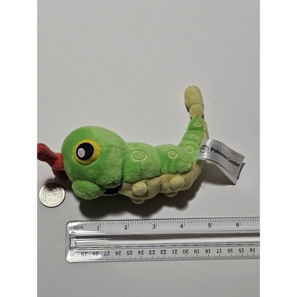 Pokemon Center Caterpie Plush 5" Green Stuffed Animal Soft Toy - Picture 2 of 9